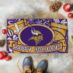 Minnesota Vikings Holiday PVC Mat, 28"x16"
