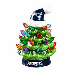 4" Mini LED Tabletop Christmas Tree, Set of 2, New England Patriots