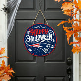 New England Patriots Halloween Round Door Décor with Hanging Rope, 18x