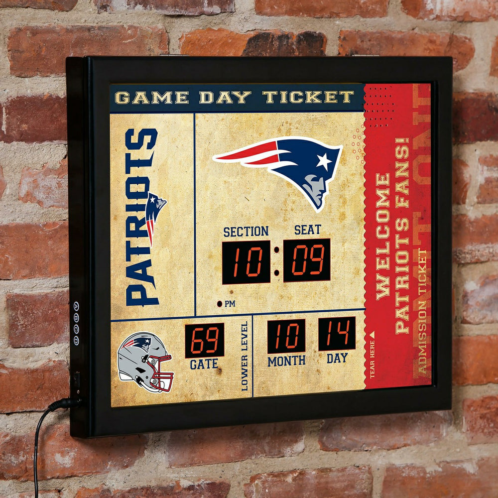 Scoreboard Wall Clock, New England Patriots
