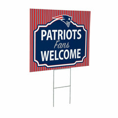 New England Patriots Coroplast Yard Sign, "Fans Welcome"