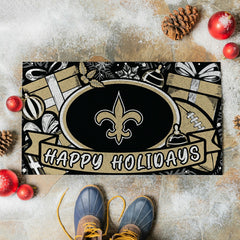 New Orleans Saints Holiday PVC Mat, 28"x16"