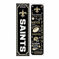 46" Double Sided Leaner, New Orleans Saints, Winter Seasonal