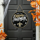 New Orleans Saints Halloween Round Door Décor with Hanging Rope, 18x18