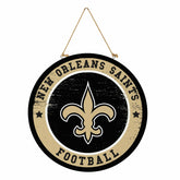 New Orleans Saints Round Door Décor with Hanging Rope, 18x18