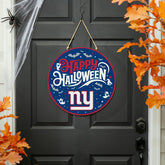 New York Giants Halloween Round Door Décor with Hanging Rope, 18x18