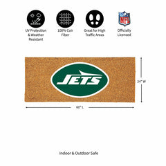 New York Jets Extra Large Full Color Coir Mat, 60"x24"
