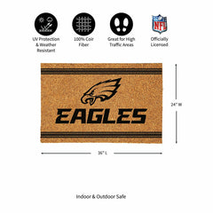 Philadelphia Eagles Large One Color Coir Mat, 36"x24"