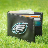 Philadelphia Eagles Black Bi-Fold Embroidered Wallet w/ RFID Blocking