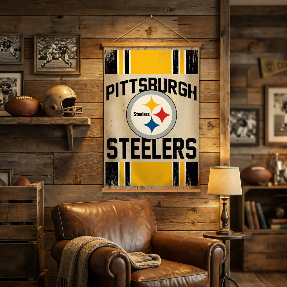 Pittsburgh Steelers, Canvas Wall Tapestry, Medium, 36x24