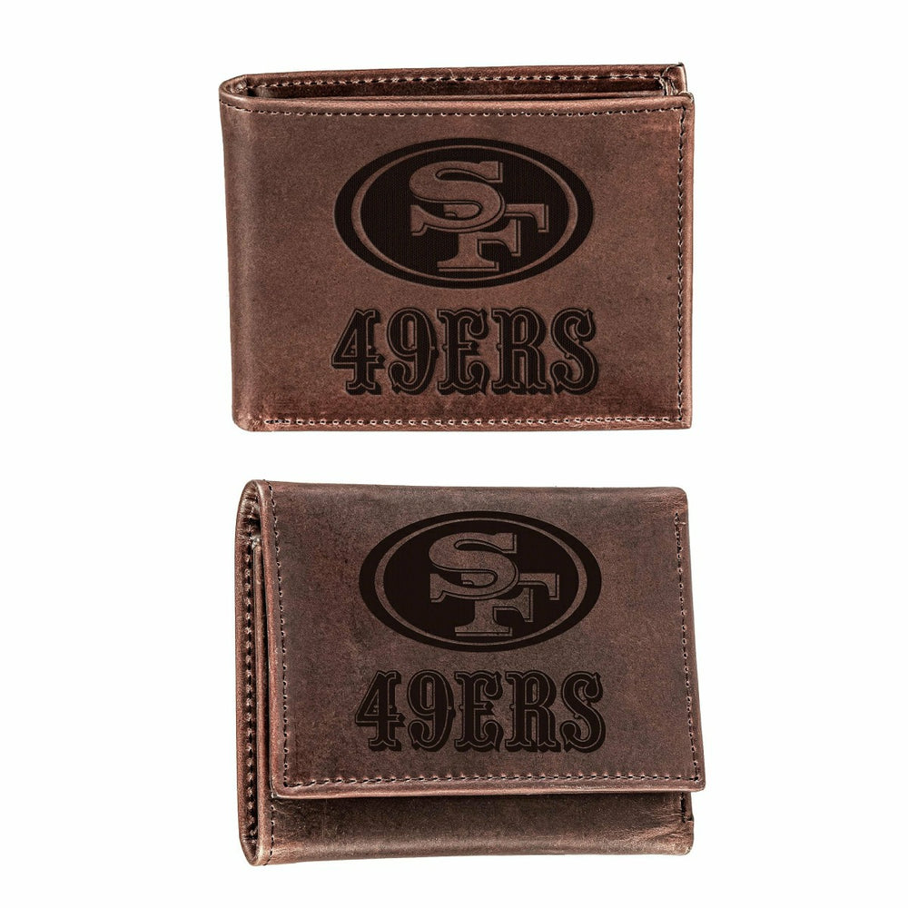 San Francisco 49ers, Bi-Fold and Tri-Fold Wallet Gift Set, Brown