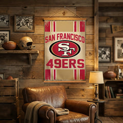 San Francisco 49ers, Canvas Wall Tapestry, Medium, 36x24