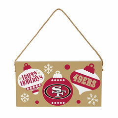 San Francisco 49ers Holiday Wood Wall Sign, 6x11