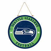 Seattle Seahawks Round Door Décor with Hanging Rope, 18x18