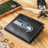 Seattle Seahawks Black Bi-Fold Embroidered Wallet w/ RFID Blocking