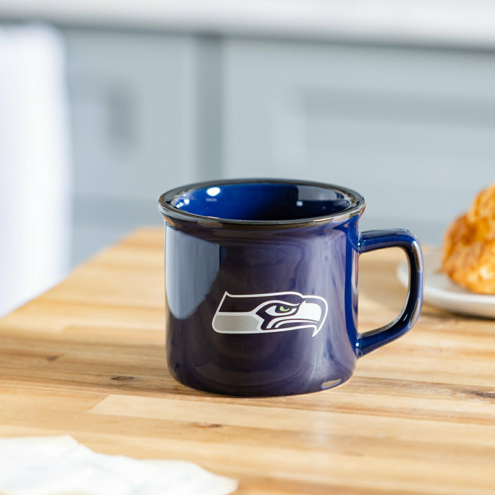 Seattle Seahawks Ceramic Camp Cup with Enamel Finish, 14oz