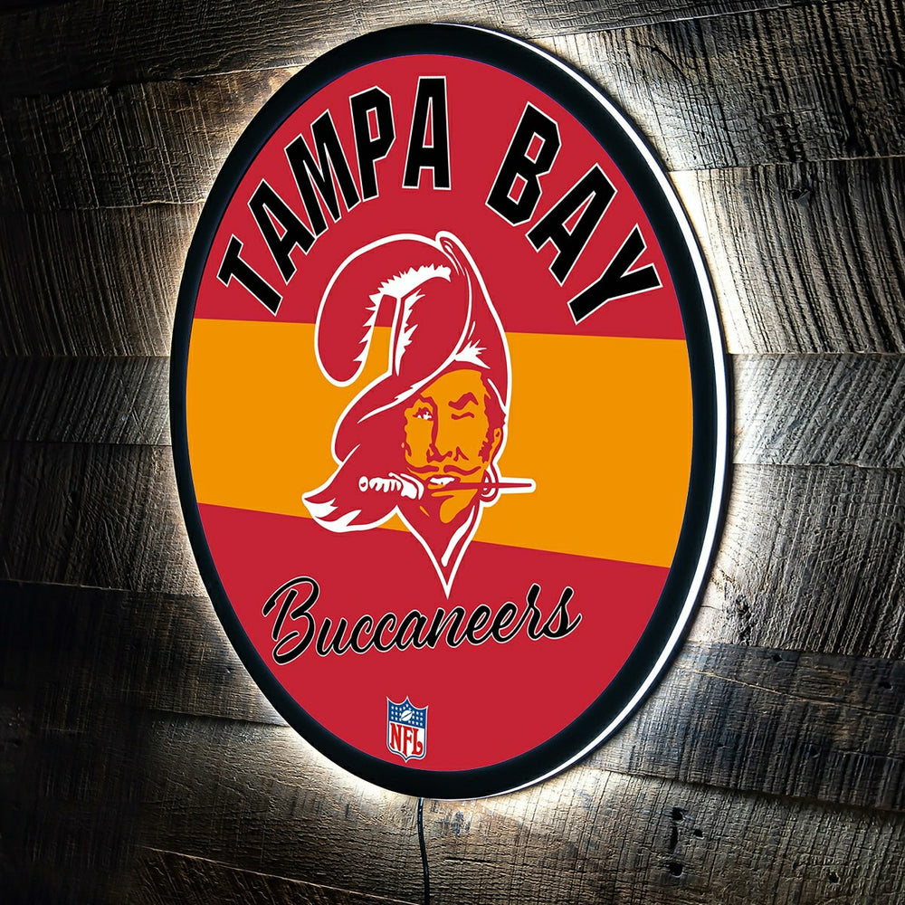 Tampa Bay Buccaneers NFL Football Large Round Vintage Edgelite LED Dec