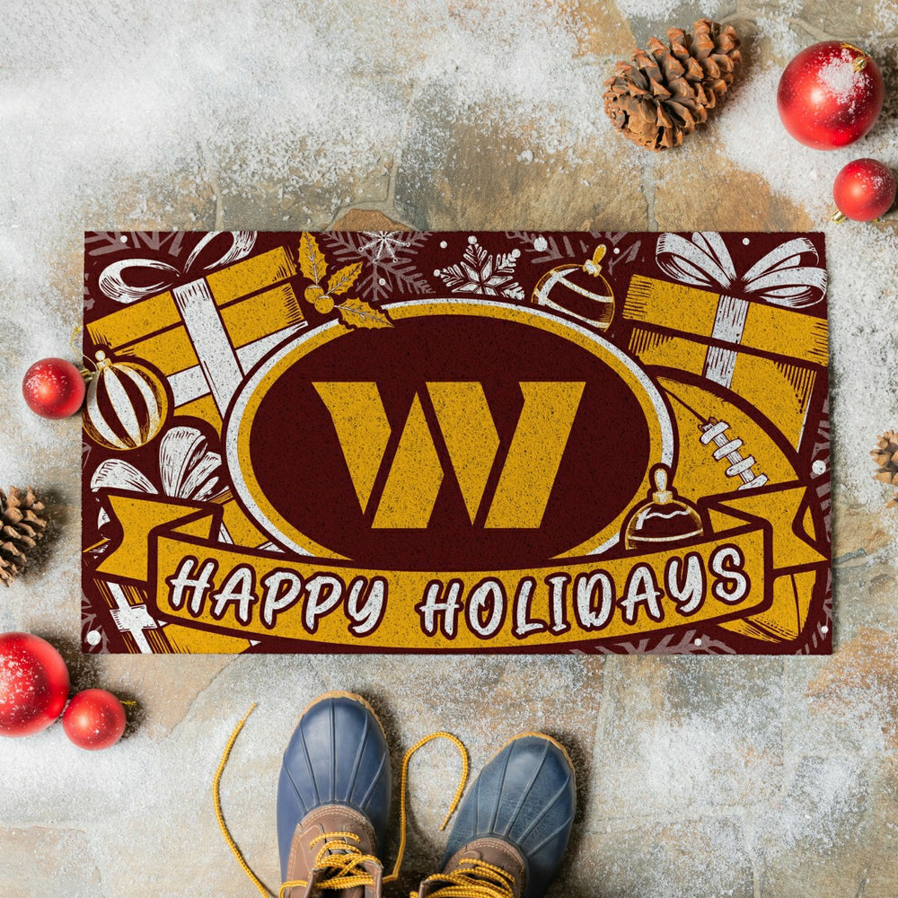 Washington Commanders Holiday PVC Mat, 28"x16"