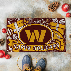Washington Commanders Holiday PVC Mat, 28"x16"