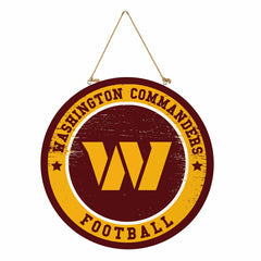 Washington Commanders Round Door Décor with Hanging Rope, 18x18