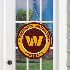 Washington Commanders Round Door Décor with Hanging Rope, 18x18