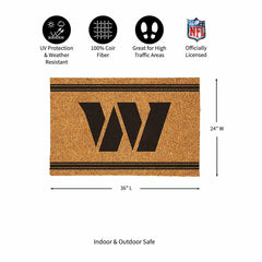 Washington Commanders Large One Color Coir Mat, 36"x24"