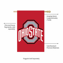 Ohio State University Applique House Flag