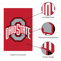 Ohio State University Applique House Flag