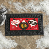 Chicago Blackhawks Holiday Flocked Coir Sassafras Switch Mat, 22"x10"