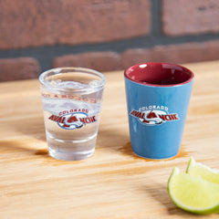 Colorado Avalanche 4-Piece Ceramic and Glass 2oz. Shot Glass Set