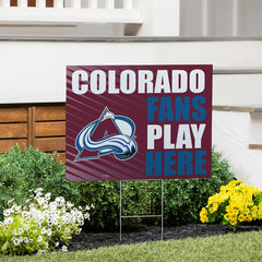 Colorado Avalanche Coroplast Yard Sign "Fans Play Here"