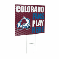 Colorado Avalanche Coroplast Yard Sign "Fans Play Here"