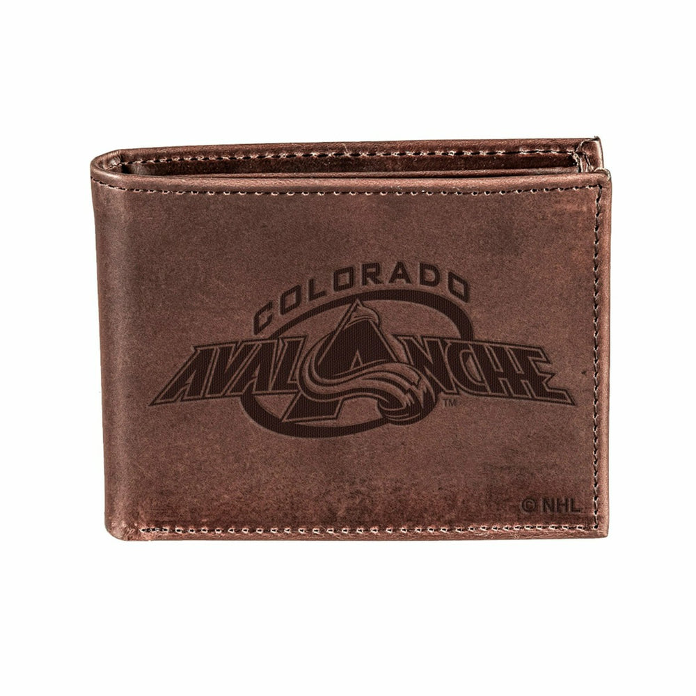 Colorado Avalanche, Bi-Fold Wallet, Brown, CH, 100% Genuine Leather