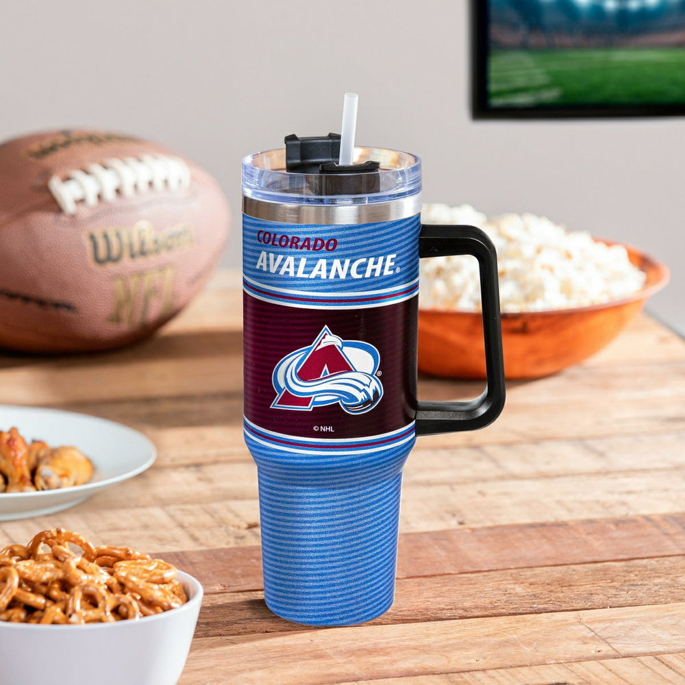40oz Stainless Steel Canyon Cup w/ Straw, Colorado Avalanche