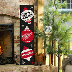 Detroit Red Wings 47" Double Sided Leaner, Christmas