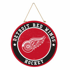 Detroit Red Wings Round Door Décor with Hanging Rope, 18x18