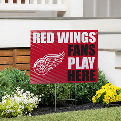 Detroit Red Wings Coroplast Yard Sign "Fans Play Here"