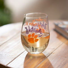 Clemson University, 17oz Boxed Stemless Glass