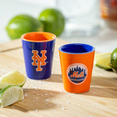 New York Mets 4-Piece Ceramic 2oz. Shot Glass Set