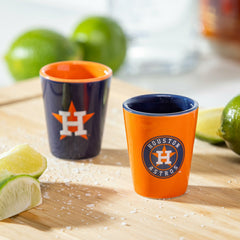 Houston Astros 4-Piece Ceramic 2oz. Shot Glass Set