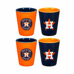 Houston Astros 4-Piece Ceramic 2oz. Shot Glass Set