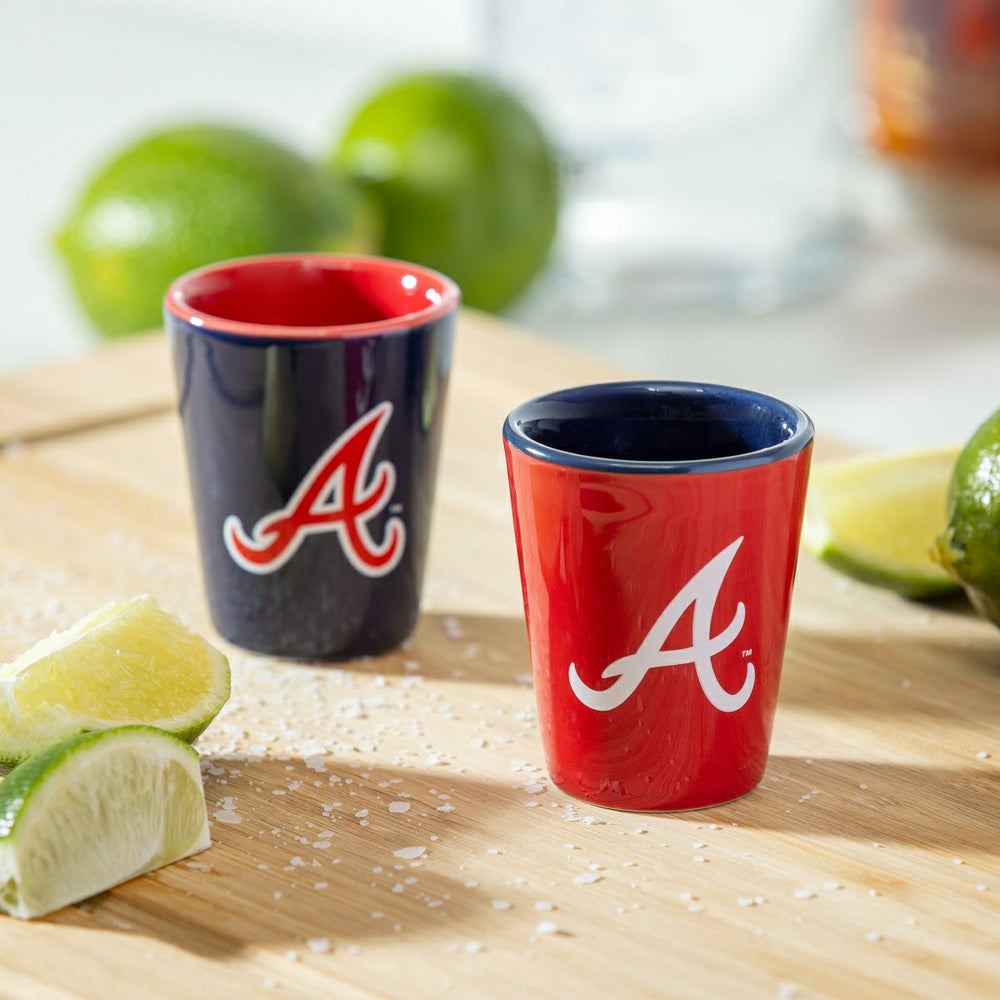 Atlanta Braves 4-Piece Ceramic 2oz. Shot Glass Set