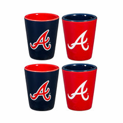 Atlanta Braves 4-Piece Ceramic 2oz. Shot Glass Set