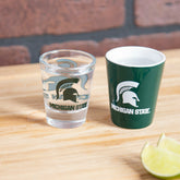 Michigan State University 4-Piece Ceramic and Glass 2oz. Shot Glass Se