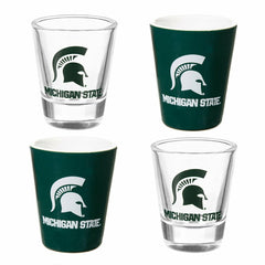 Michigan State University 4-Piece Ceramic and Glass 2oz. Shot Glass Se