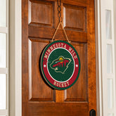 Minnesota Wild Round Door Décor with Hanging Rope, 18x18