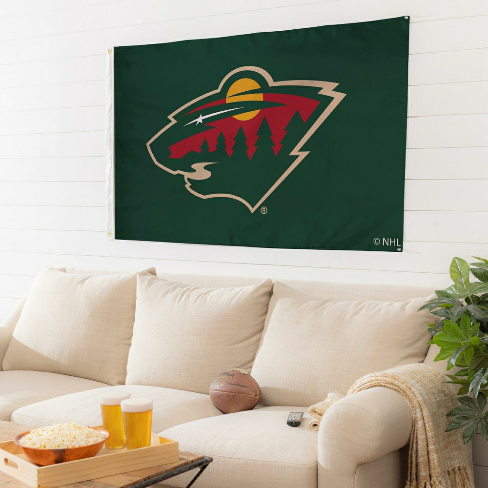 Minnesota Wild Single Sided Flag w/ 2 Grommets, 3'x5'