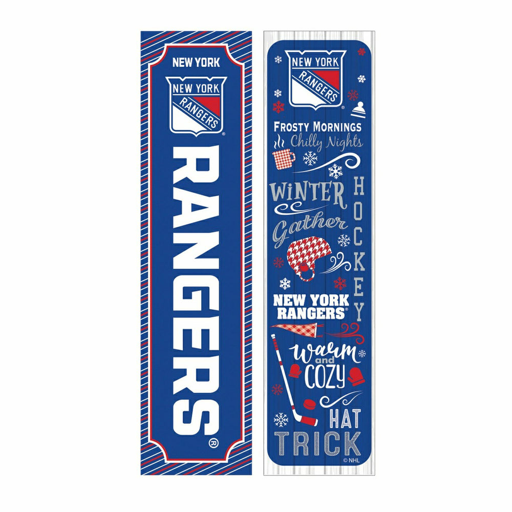 46" Double Sided Leaner, New York Rangers, Winter Seasonal