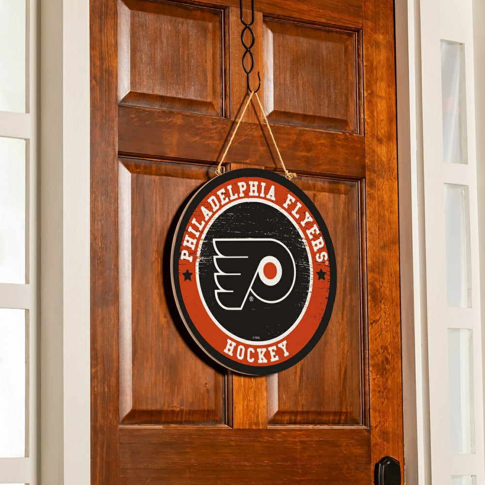 Philadelphia Flyers Round Door Décor with Hanging Rope, 18x18