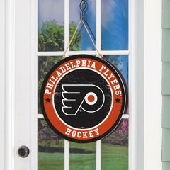 Philadelphia Flyers Round Door Décor with Hanging Rope, 18x18